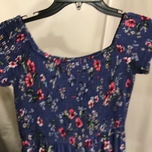 Blue and floral romper